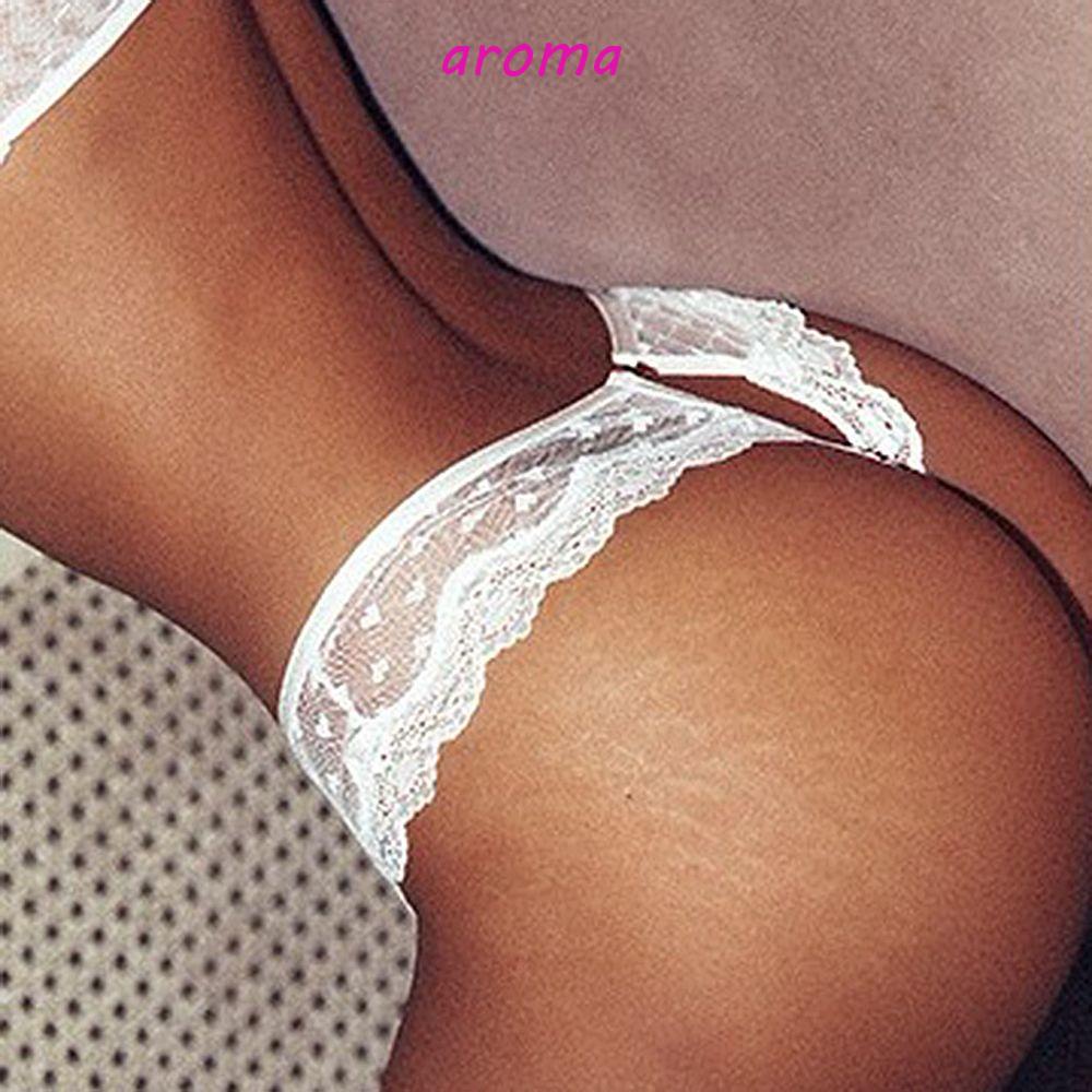 AROMA Quần Lót Ren Trong Suốt Không Đường May Thêu Hình Trái Tim