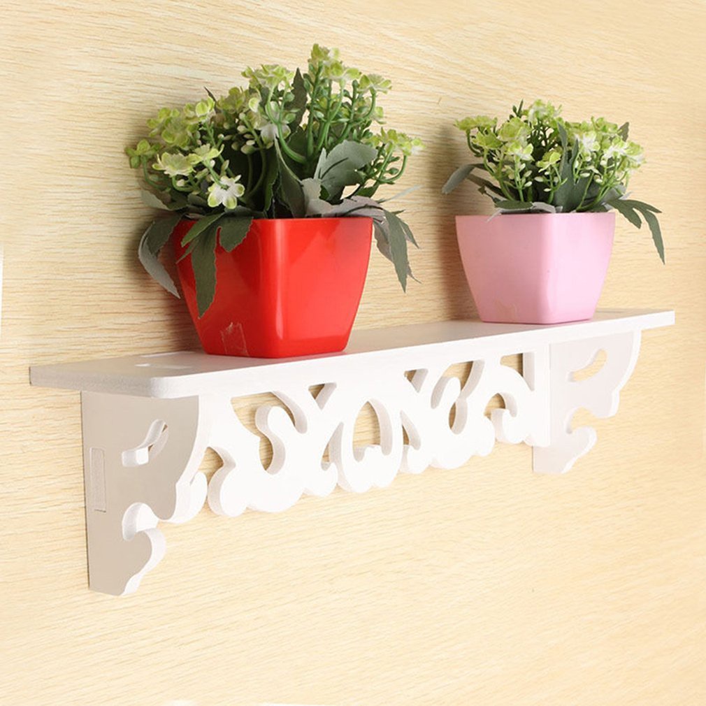 =Christmas=PVC Board White Carve Display Wall Shelf Rack Storage Ledge Home Decoration