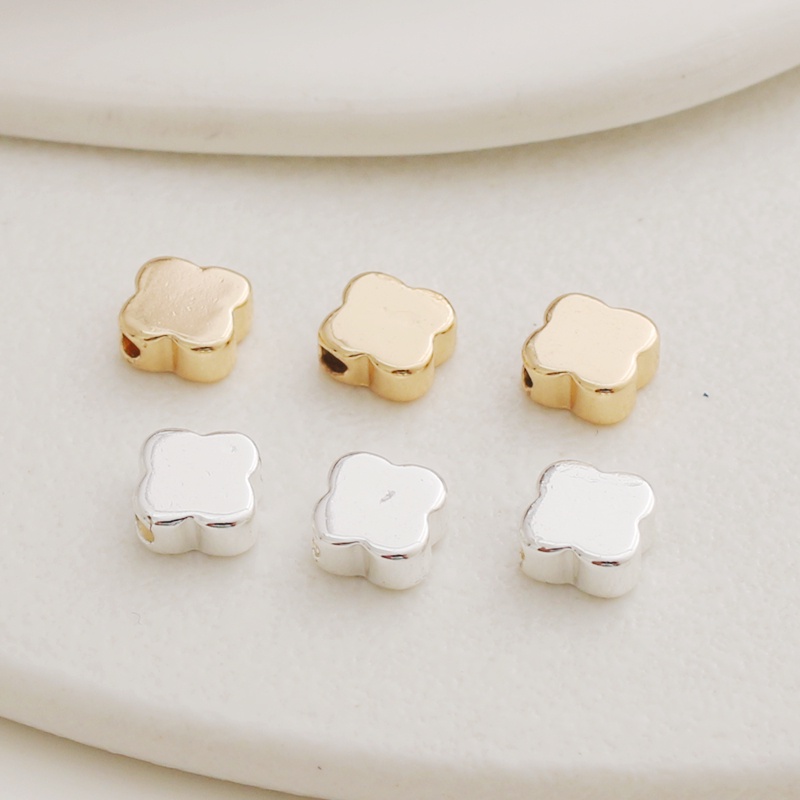 Hạt Xâu Chuỗi Bốn Lỗ Mạ Vàng 14K Nhiều Màu Sắc