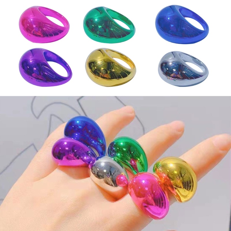 Nhẫn Resin Hình Oval Nhiều Màu Sắc Thời Trang 2023