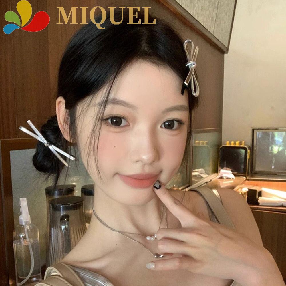 Kẹp Tóc Nơ Bằng Da PU Phong Cách Ins Y2k Dành Cho Bạn Nữ