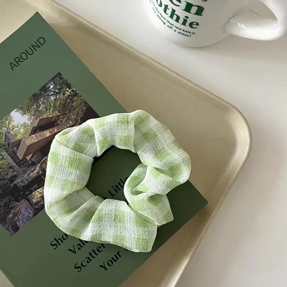 Dây Buộc Tóc Cao Su Vải Lưới Màu Xanh Lá Thời Trang Xuân Hè Đơn Giản DULA777