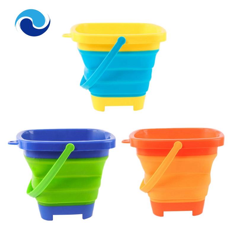 Set 3 Xô Silicone Đựng Cát 2L Có Thể Gấp Gọn Tiện Dụng