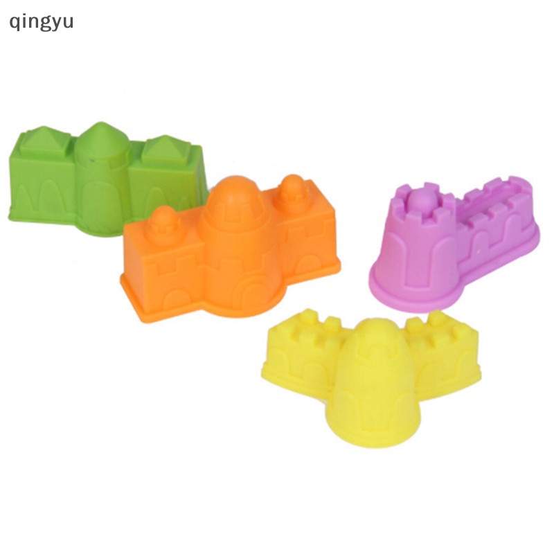 Bộ 4 Khuôn Nhựa Làm Đồ Chơi Xây Lâu Đài Cát Bãi Biển Vui Nhộn Cho Bé
