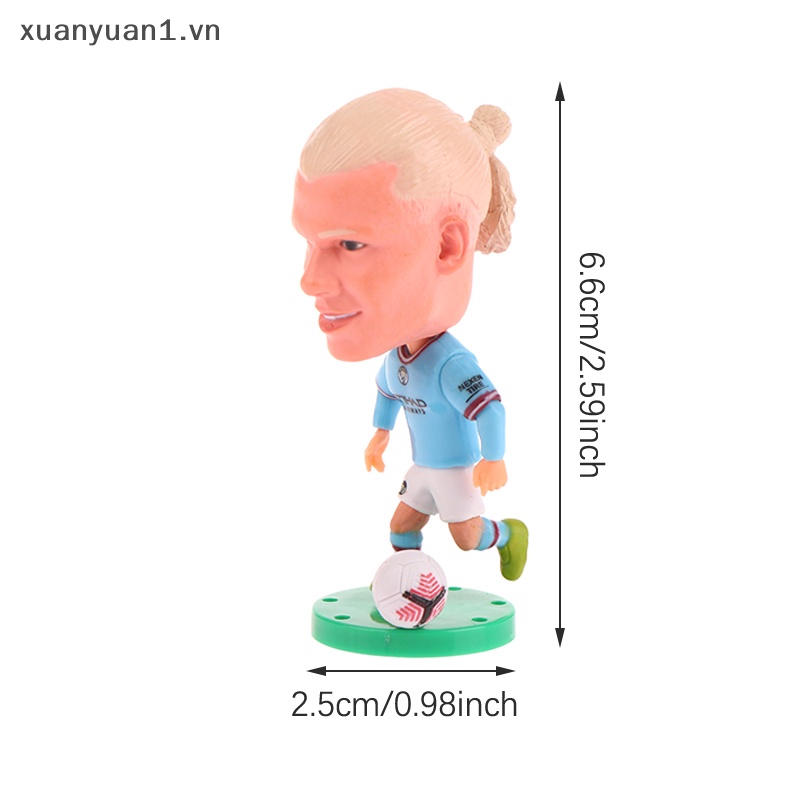 Đồ trang trí Cầu Thủ Bóng Đá Messi Neymar Mbappe Ronaldo Bằng PVC 6.6cm