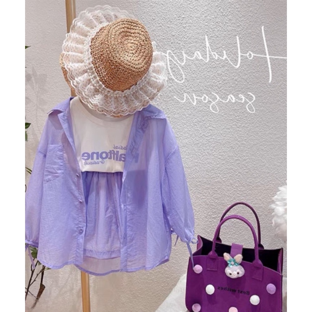 Set đũi tơ nhăn 3 chi tiết siêu xinh cho bé gái diện đi biển, đi chơi