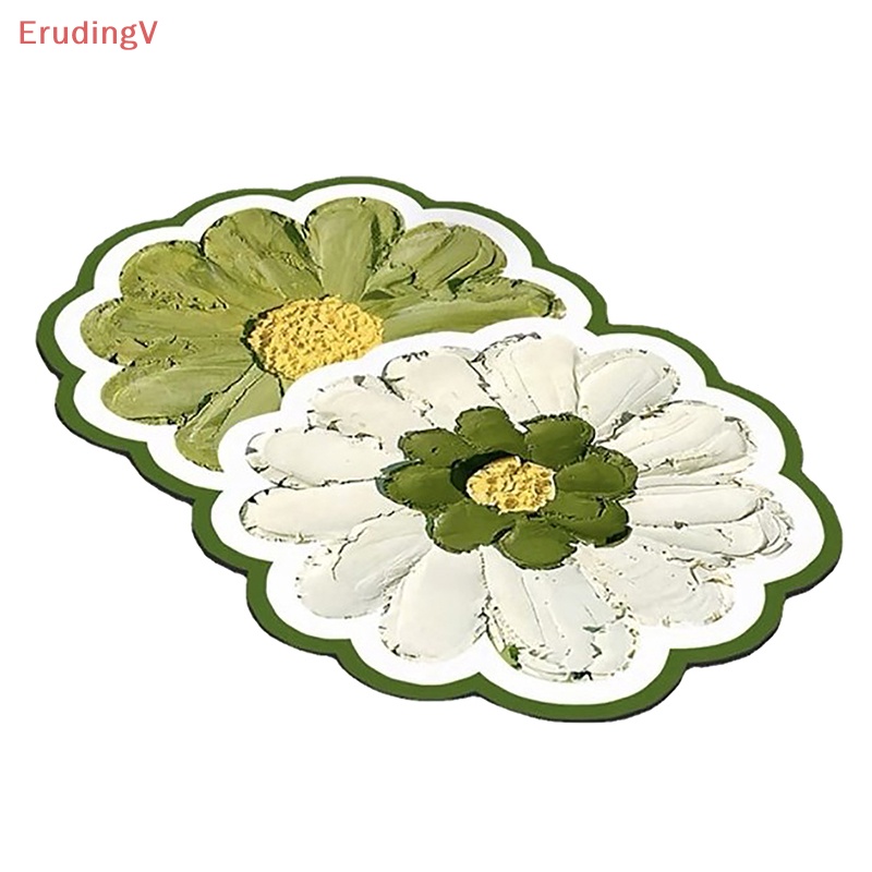 Tấm Lót Chén Dĩa / Cốc Nước Hình Bông Hoa Thấm Hút Nước Chống Trượt Tiện Dụng Cho Nhà Bếp