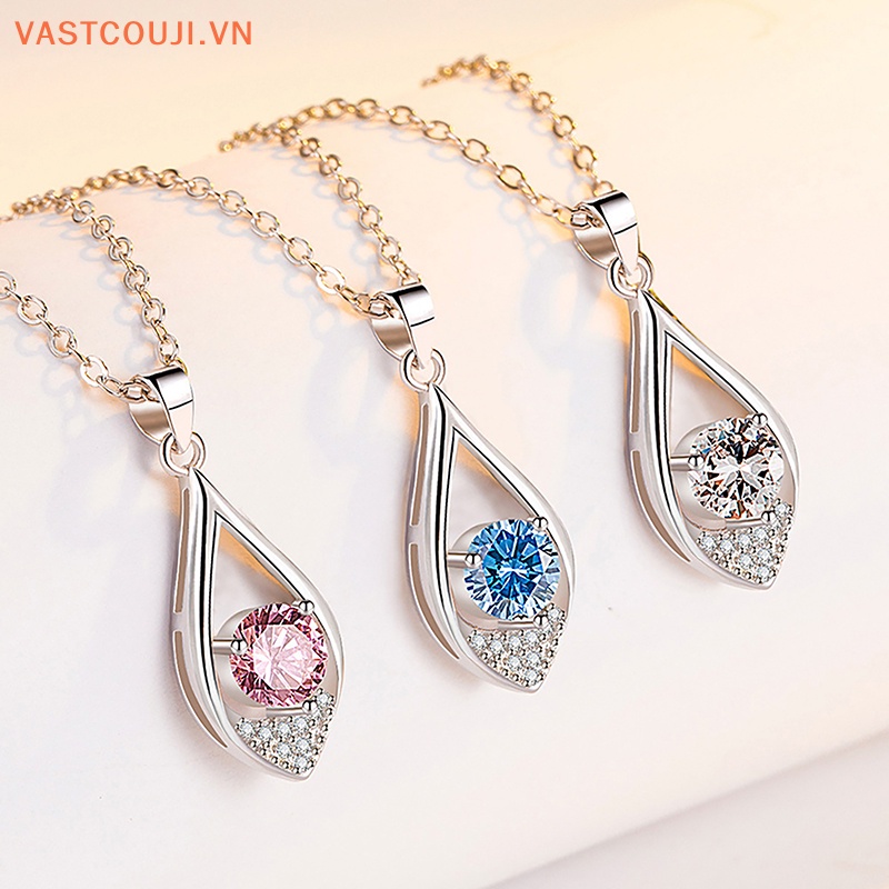 Mặt Dây Chuyền Hình Giọt Nước Bằng Đá Zircon Chất Lượng Cao Thời Trang Cho Nữ