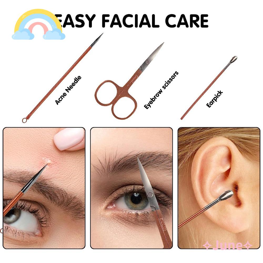 JUNE Bộ 12 / 2 Món Dụng Cụ Làm Móng Chuyên Nghiệp Và Túi Đựng