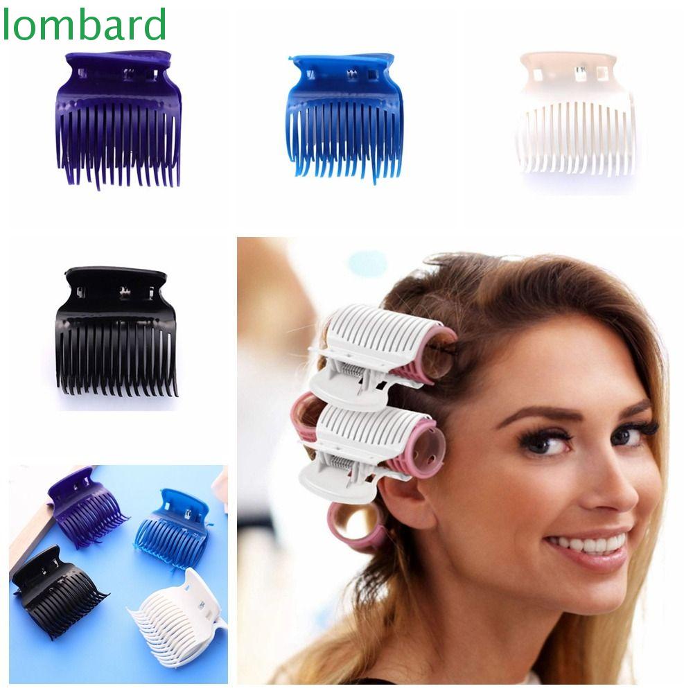LOMBARD Set 12 Kẹp Tóc Màu Đen / Trắng Cách Nhiệt Bền Bỉ Dành Cho Salon Làm Tóc