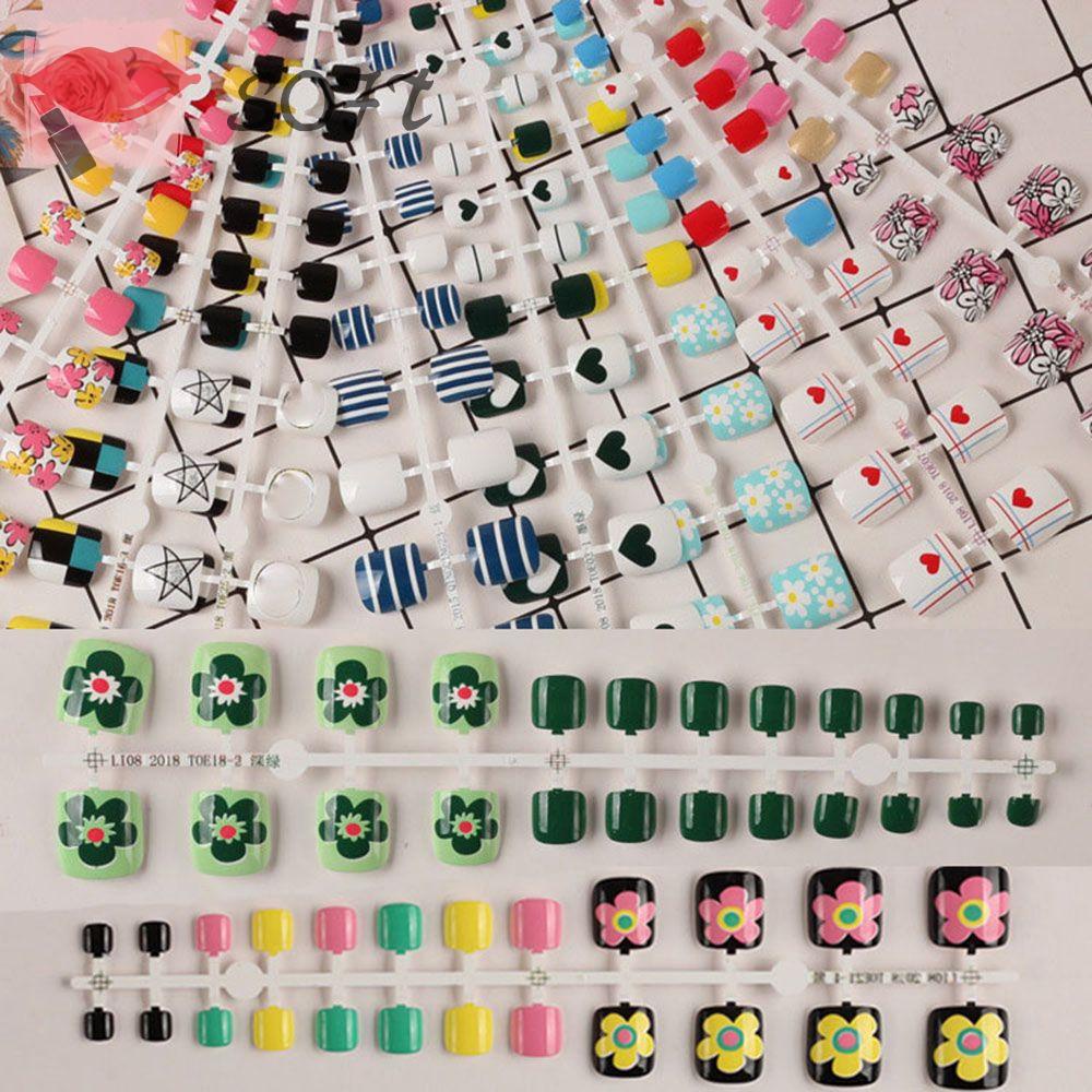 SOFTNESS Set 24 Móng Chân Giả Thời Trang Cho Nữ