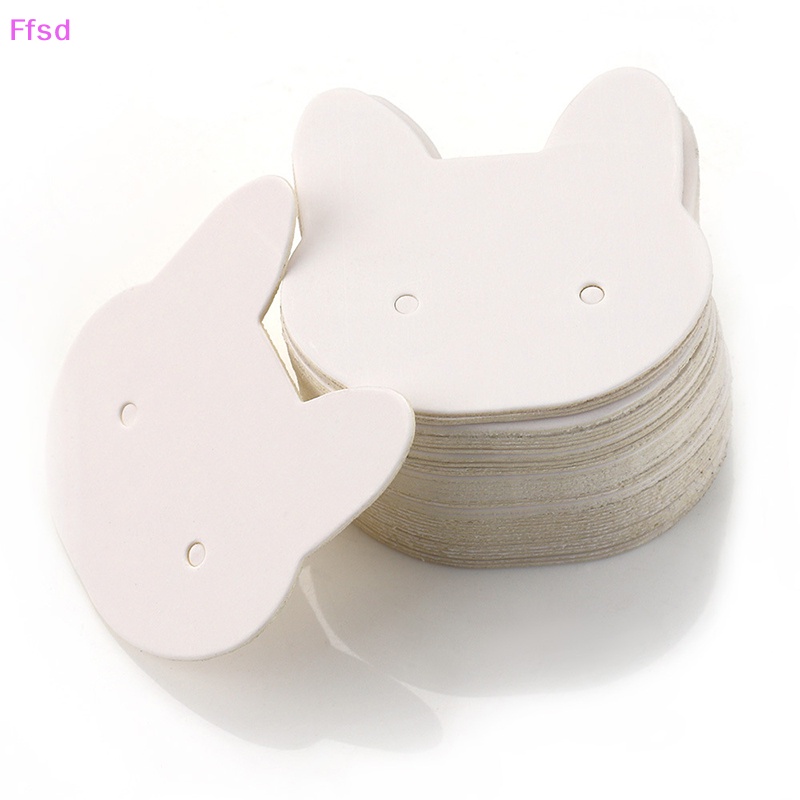 {Ffsd} Set 100 Thẻ Giấy Các Tông Hình Mèo Dùng Trưng Bày Bông Tai Vòng cổ Trang Sức DIY
