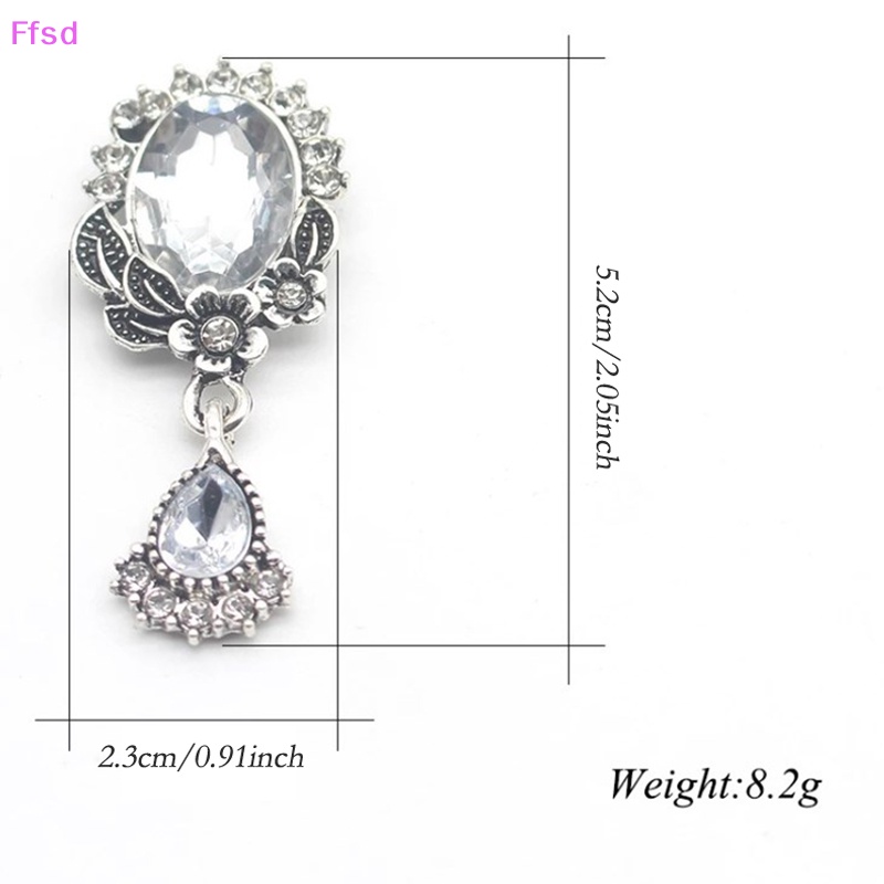 Ghim Cài Áo Hợp Kim / acrylic Hình oval Đính Đá Lấp Lánh 23 * 52mm DIY