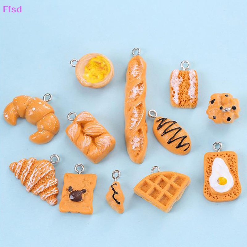 {Ffsd} Set 10 Mặt Dây Chuyền Resin Mini Hình Hamburger Ch Diy Làm Trang Sức Bán Chạy