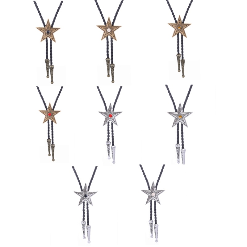 Cà Vạt Bolo Màu Ngọc Lam Phong Cách Cao Bồi Vintage Phương Tây Cho Nam