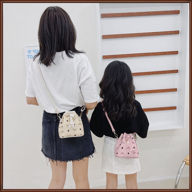 Túi Da PU Đeo Chéo Vai Dây Rút In Họa Tiết Ngôi Sao Có Thể Tháo Rời