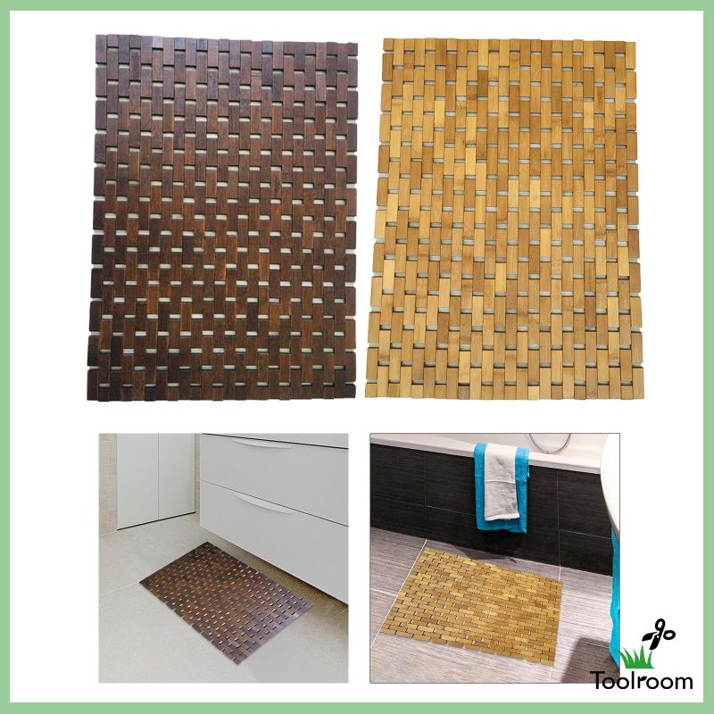 Thảm Lót Sàn Chống Trượt Họa Tiết Vân Gỗ Tre Độc Đáo