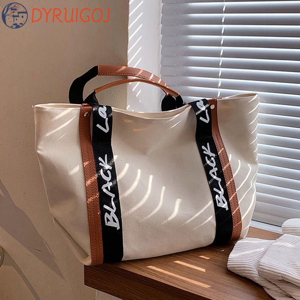 DYRUIDOJ Túi Xách Canvas Cỡ Lớn In Chữ Thời Trang Đường Phố Cho Nữ