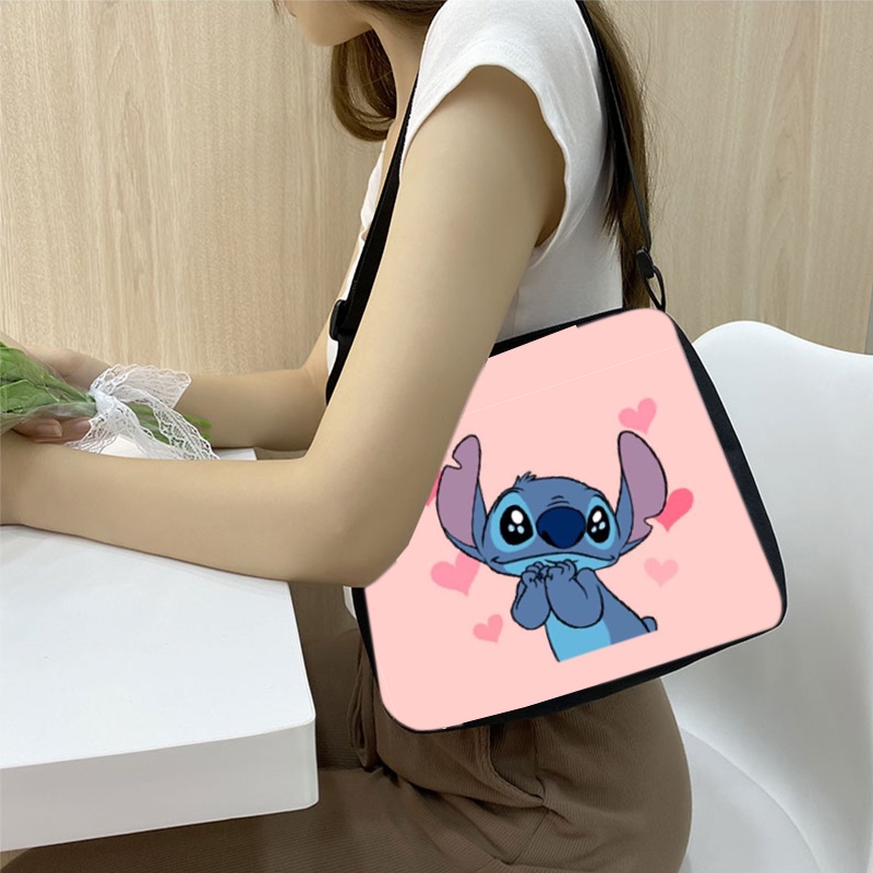 Túi Xách Đeo Vai In Hình Hoạt Hình Disney Lilo &amp; Stitch Dễ Thương Kích Thước 20X24Cm Thời Trang 2023 Cho Nữ