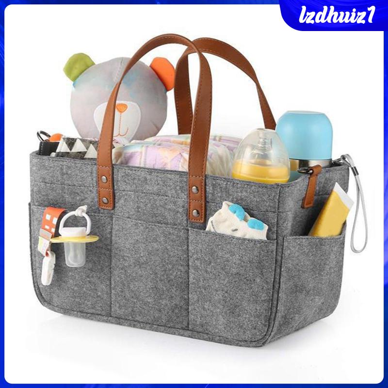Túi Đựng Tã Em Bé Bằng Vải Nỉ Gọn Nhẹ Sắp Xếp Gọn Gàng