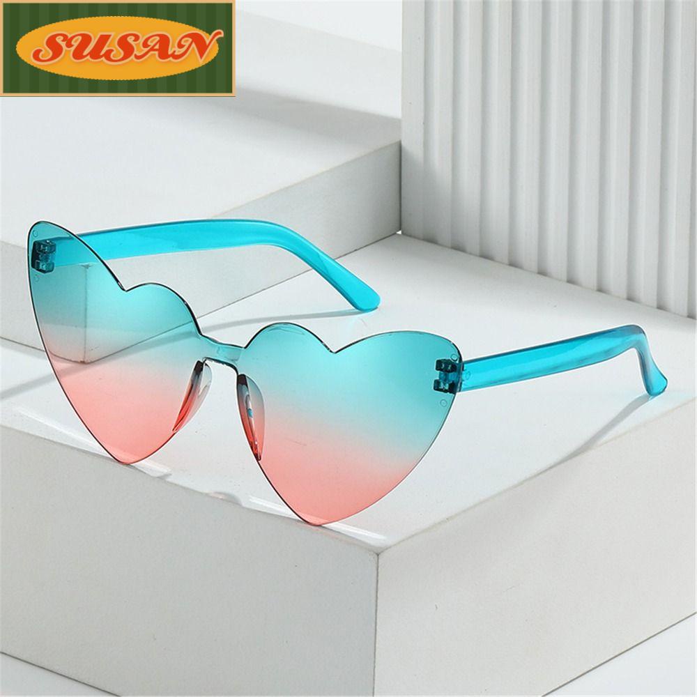 SUSANS Kính Mát Hình Trái Tim Nhiều Màu Sắc Chống Tia UV400 Phong Cách Vintage Dành Cho Nữ