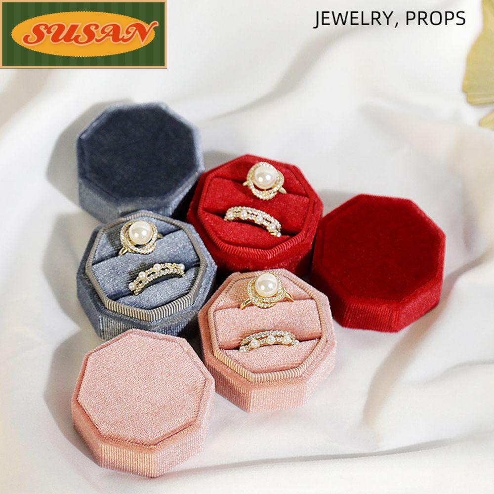 SUSANS Hộp Đựng Trang Sức Hình Bát Giác Bằng Nhung Sang Trọng