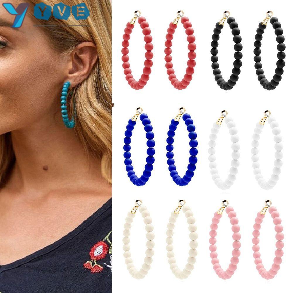 YVE Khuyên Tai Hạt Acrylic Dáng Dài Phong Cách Bohemian Mới Cho Nữ