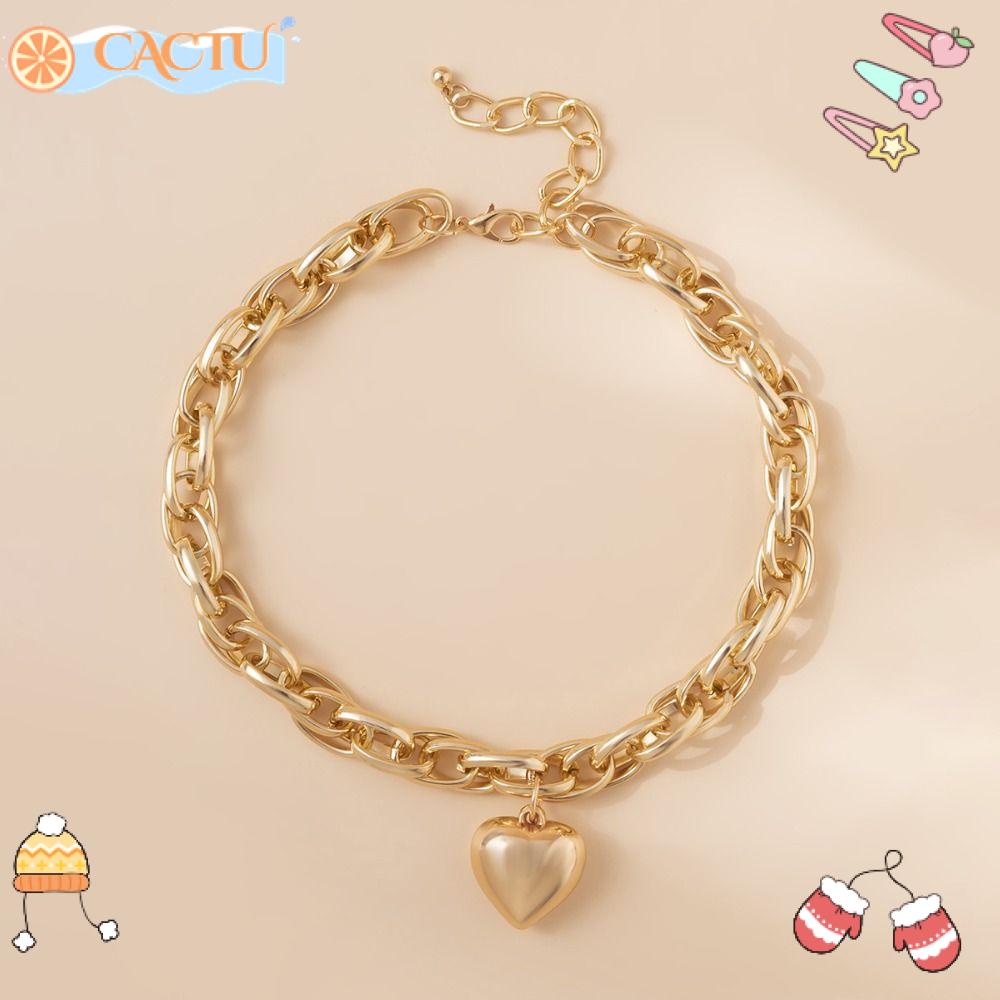 CACTU Vòng cổ Mắt Xích Mặt Trái Tim Lớn