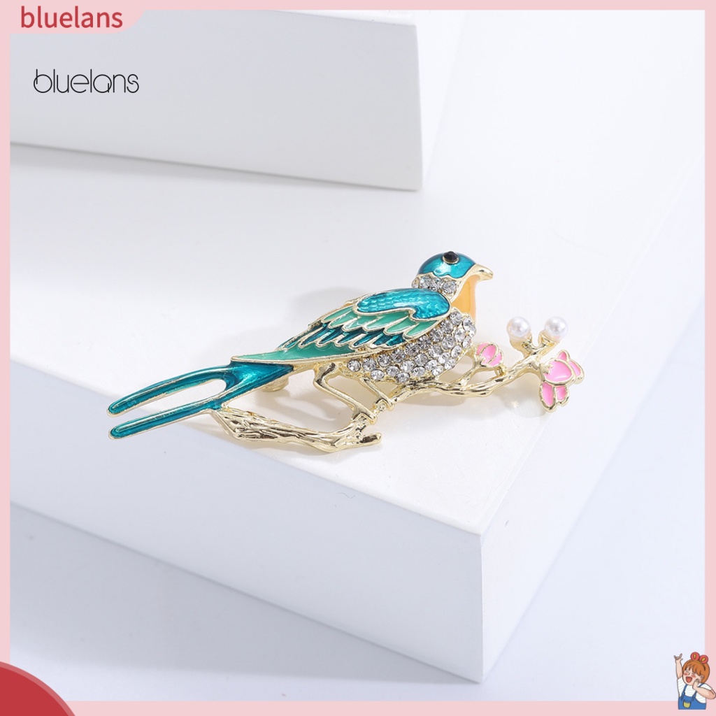 Ghim Cài Áo Hình Chú Chim Đính Đá Ngọc Trai Nhân Tạo Thời Trang