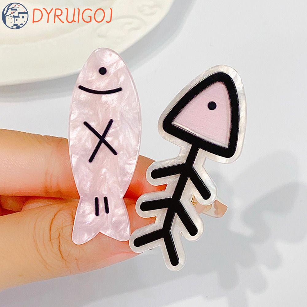 DYRUIDOJ Kẹp Tóc Mái Hình Xương Cá Axit Acetic Y2K Màu Hồng Đơn Giản Thích Hợp Làm Quà Tặng