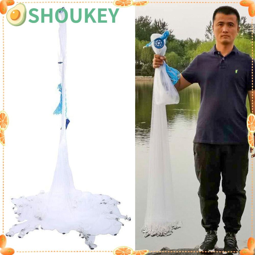 SHOUKEY Lưới Đánh Bắt Cá Bằng Nilon Siêu Chắc Chắn 6 / 8 / 10 / 12 / 16FT
