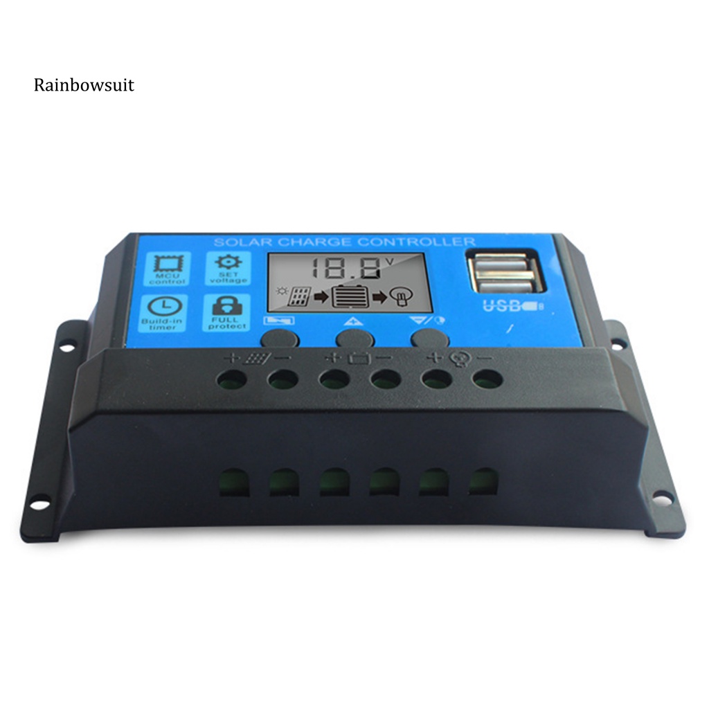 Thiết Bị Điều Khiển Sạc Pin Năng Lượng Mặt Trời Tự Động Đầu Ra USB Kép Màn Hình LCD An Toàn Cho Nhà Ở