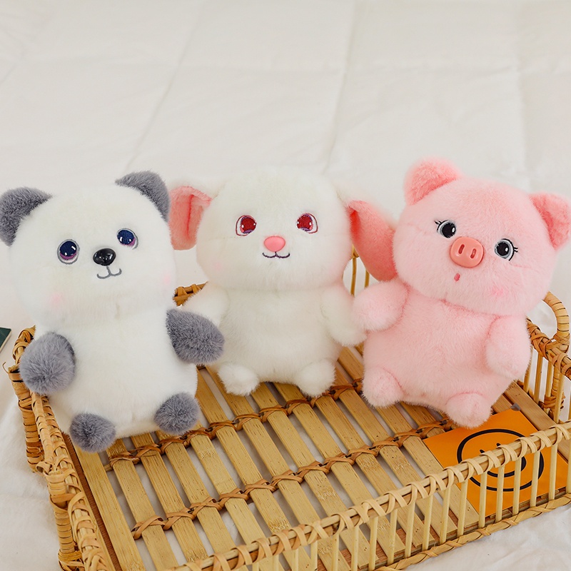 Thú Nhồi Bông Hình Heo / Thỏ Trắng Dễ Thương