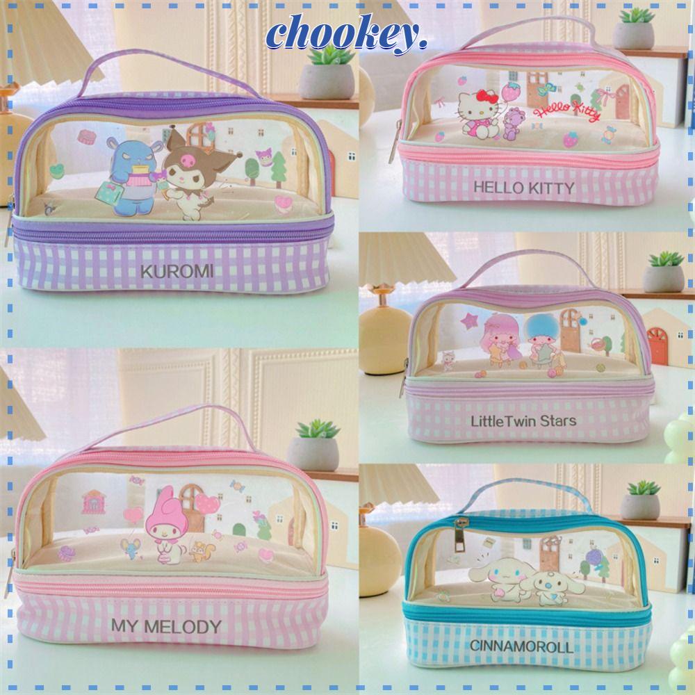 CHOOKEY Túi Đựng Bút Bằng Nhựa PVC Sức Chứa Lớn Tiện Dụng