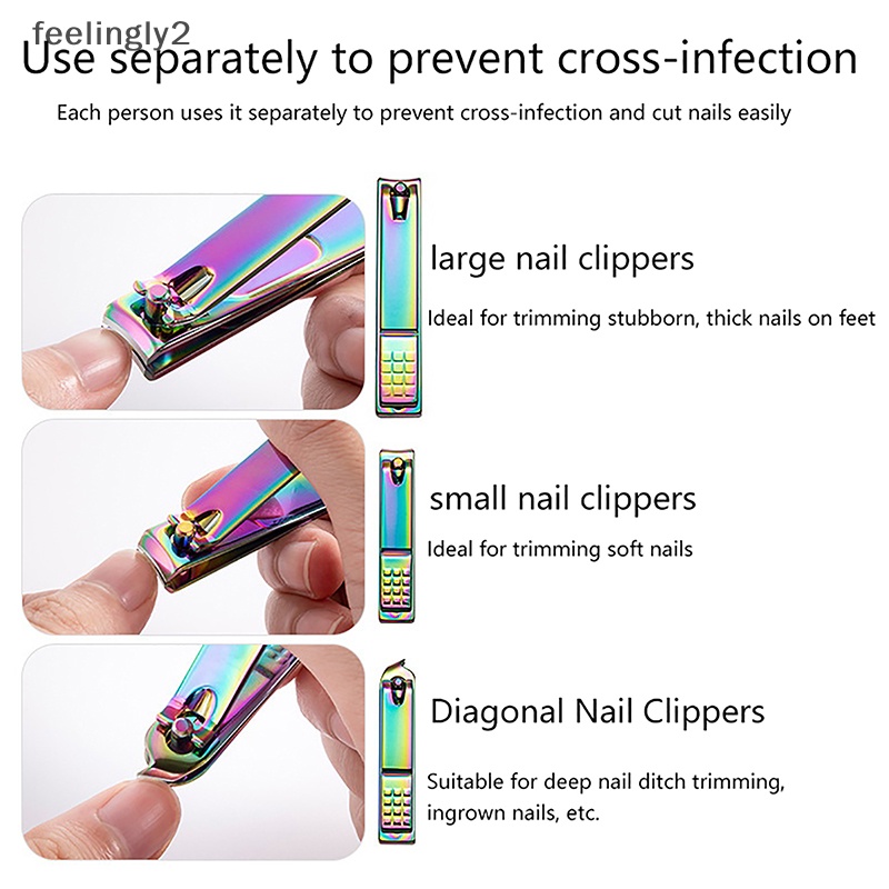 Kềm Cắt Móng Tay / Móng Chân Chuyên Nghiệp Bằng Thép Không Gỉ Màu Sắc Thời Trang