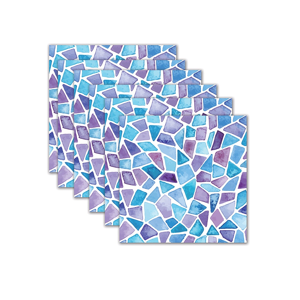 Set 6 Miếng Dán Tường Họa Tiết Hình Học Chống Thấm Nước Phong Cách Châu Âu