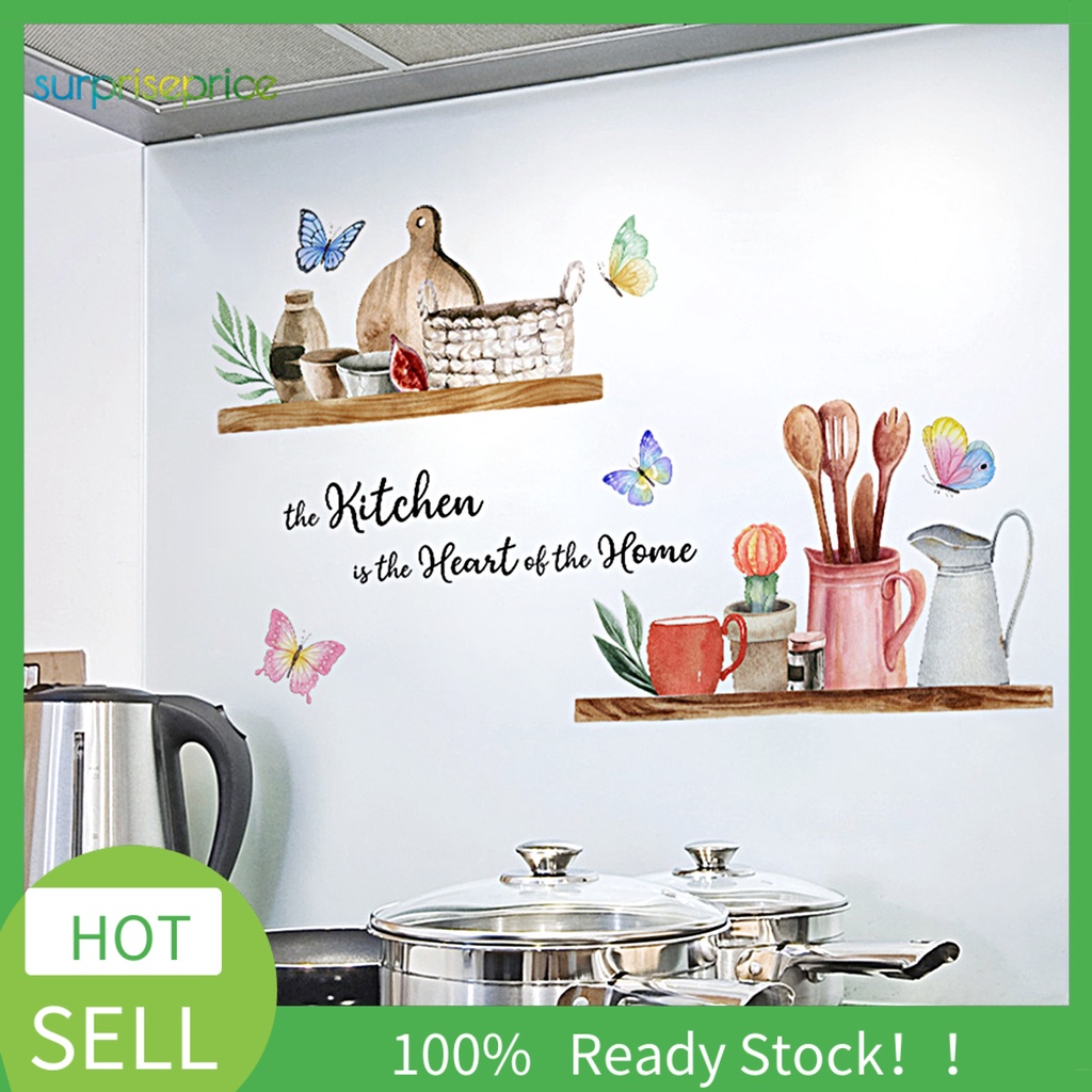 Giấy Dán Tường Tự Dính Chống Thấm Nước Họa Tiết Bướm Hoạt Hình Nhiều Màu Sắc 30x60cm Có Thể Tháo Gỡ Trang Trí Nhà Bếp