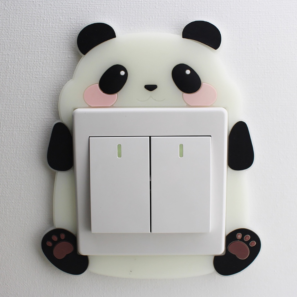 Miếng Dán Công Tắc Điện Bằng Silicon Mềm Họa Tiết Hoạt Hình Màu Dạ Quang Trang Trí Phòng Ngủ