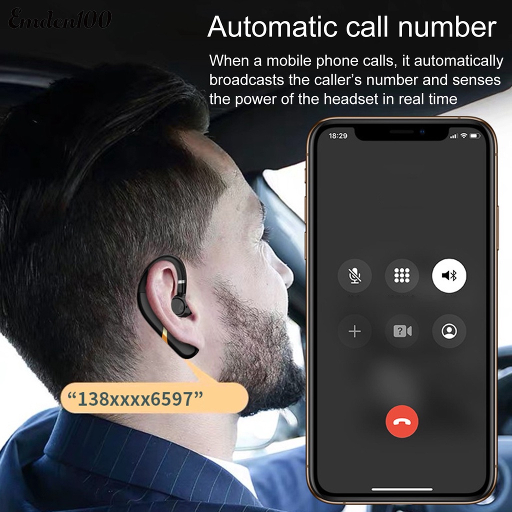 1 Tai Nghe Bluetooth 5.0 IPX7 Dạng Móc Vành Tai X9 Chống Thấm Nước Cho Điện Thoại