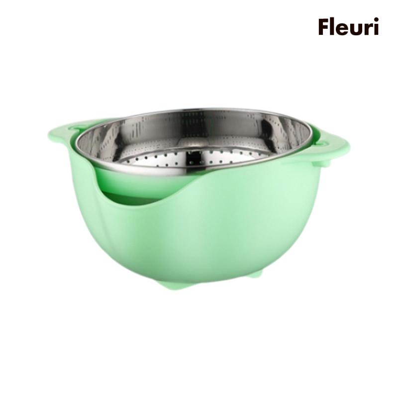 Rổ Hai Lớp Bằng Thép Không Gỉ PP Ráo Nước Xoay Được Đa Năng