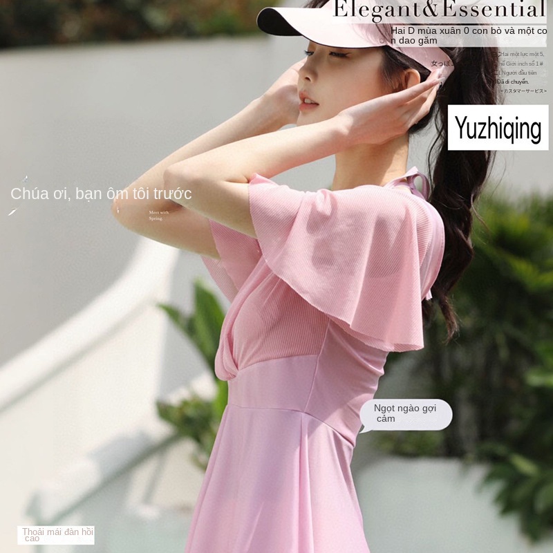 Bộ Đồ Bơi Một Mảnh Cổ Chữ V Che Bụng Chống Lóa Màu Trơn Thời Trang Mùa Xuân Dành Cho Bạn Nữ