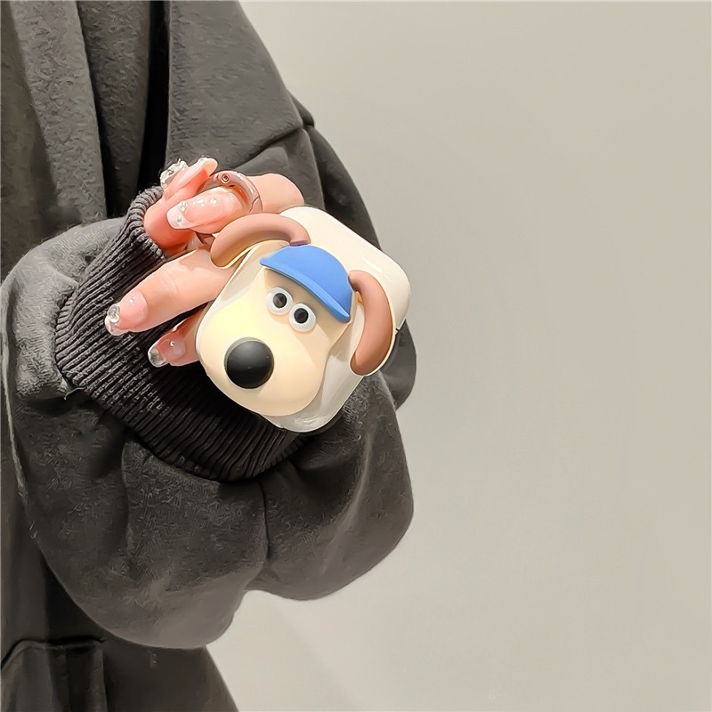 Vỏ Bảo Vệ Hộp Sạc Tai Nghe Airpods 1 2 3 PRO PRO PRO2 Bluetooth Bằng TPU Màu Trơn Hình Chú Chó Tai Dài 3D Dễ Thương