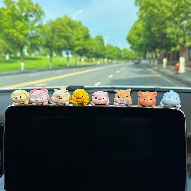 Lying Small Animal Mini Cute Screen Center Console Decoration Cute High-End Car Decoration 2023 New fDHw