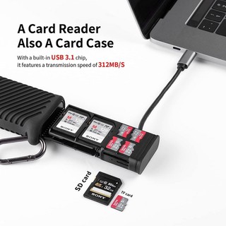 Pgytech createmate high-speed memory card reader usb 3.1 type-c adapter sd/tf dual-slot data transfer memory card reader tool bo