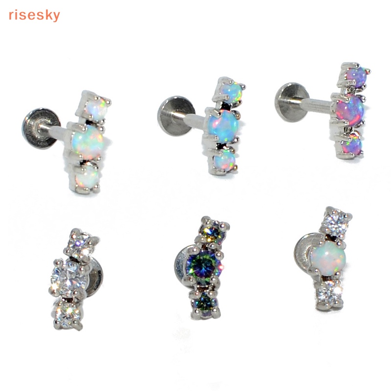 1 Khuyên Tai Dạng Xoắn Ốc Đính Đá Opal Cho Nữ