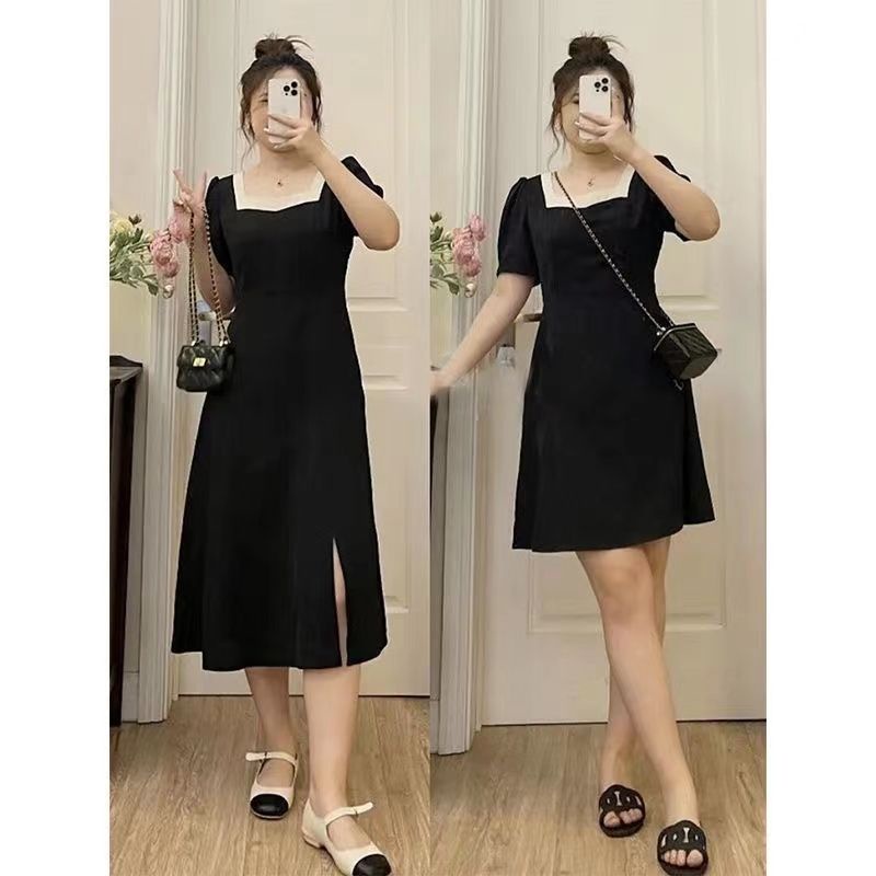 Plus Đầm Cổ Vuông Thắt Nơ Eo Thời Trang Mùa Hè Dành Cho Nữ Có Size Lớn