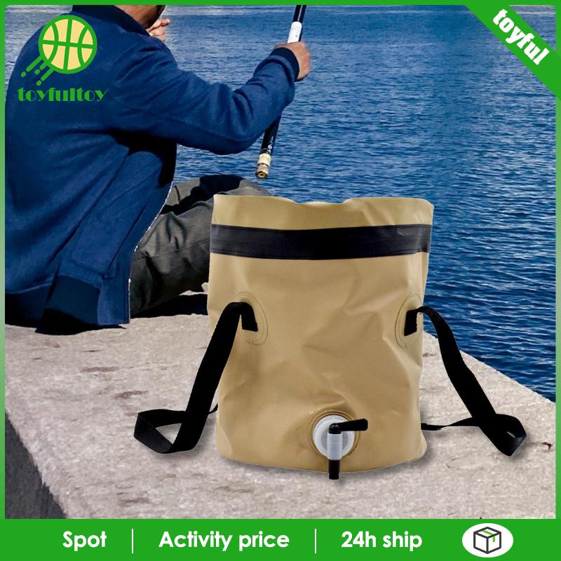 Xô Đựng Nước Có Tay Cầm Và Nắp Đậy Có Thể Gấp Gọn Tiện Dụng Mang Theo Du Lịch Cắm Trại