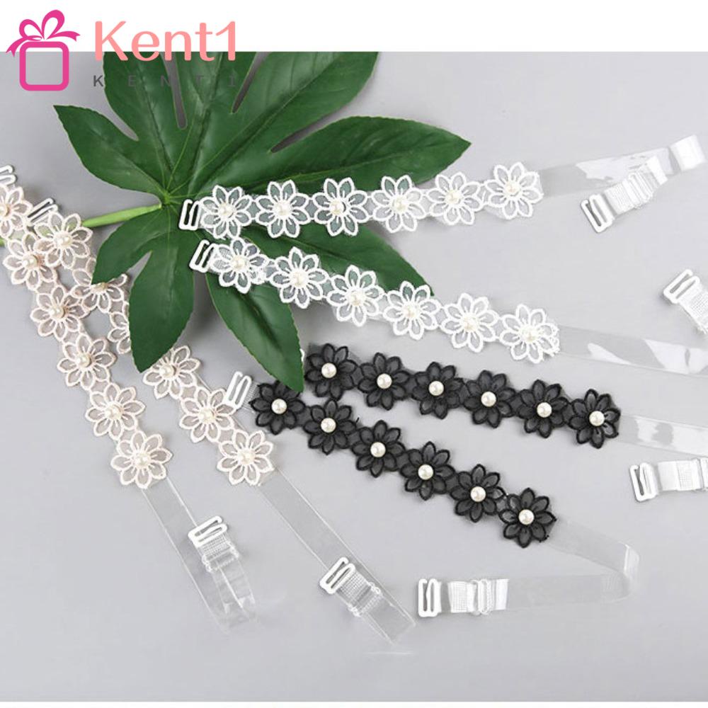 KENT1 Set 2 Cặp Dây Áo lót Hoa Trong Suốt Đính Hạt Không Trượt Co Giãn Dành Cho Nữ
