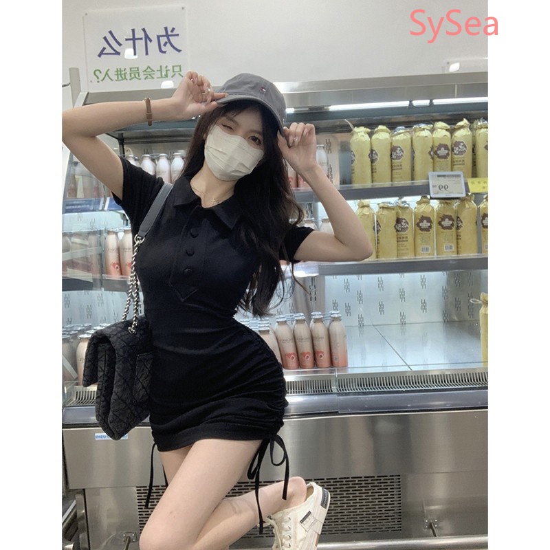 Đầm Tay Ngắn Cổ Polo Form Ôm Thời Trang Mùa Hè Cho Nữ