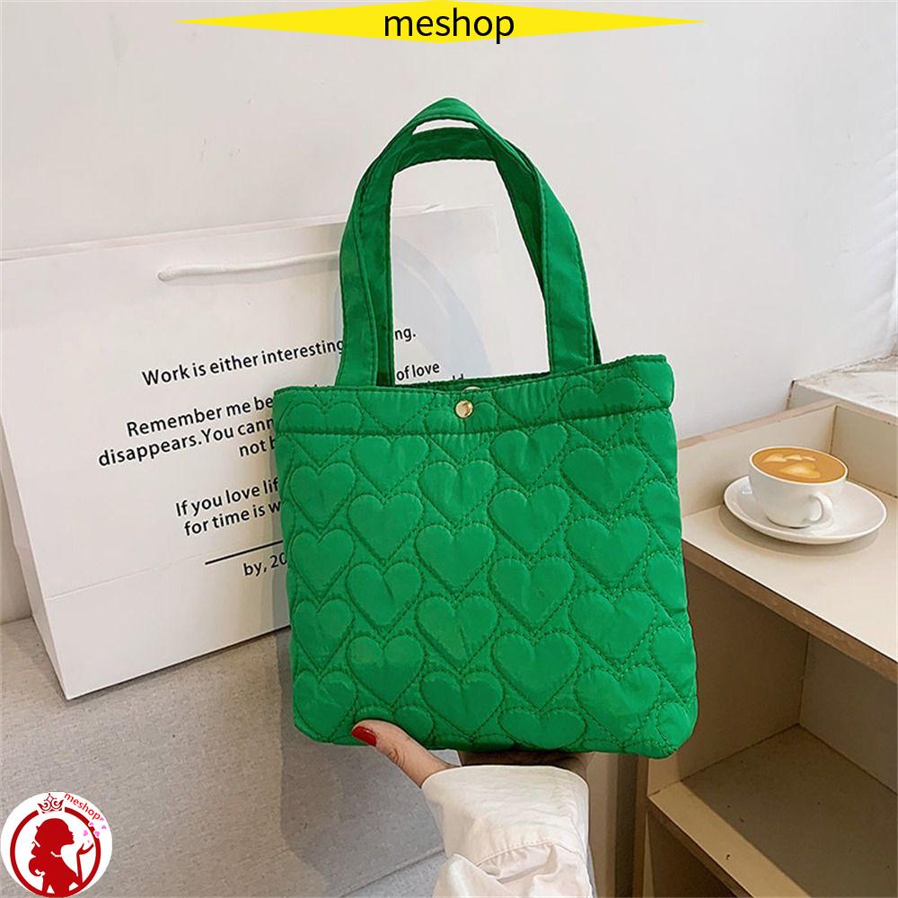 ME Túi Tote Cotton Nhồi Bông Màu Trơn Sức Chứa Lớn Cho Du Lịch